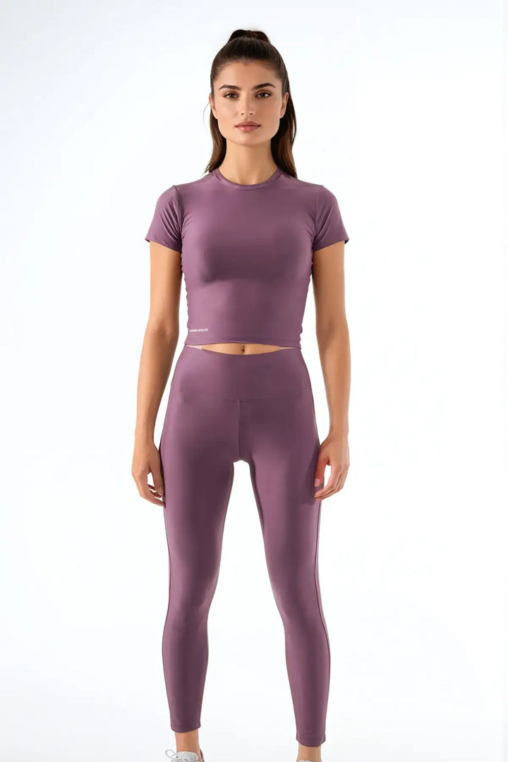 Destiny High Rise Polyamide Leggings #color_plum-wine