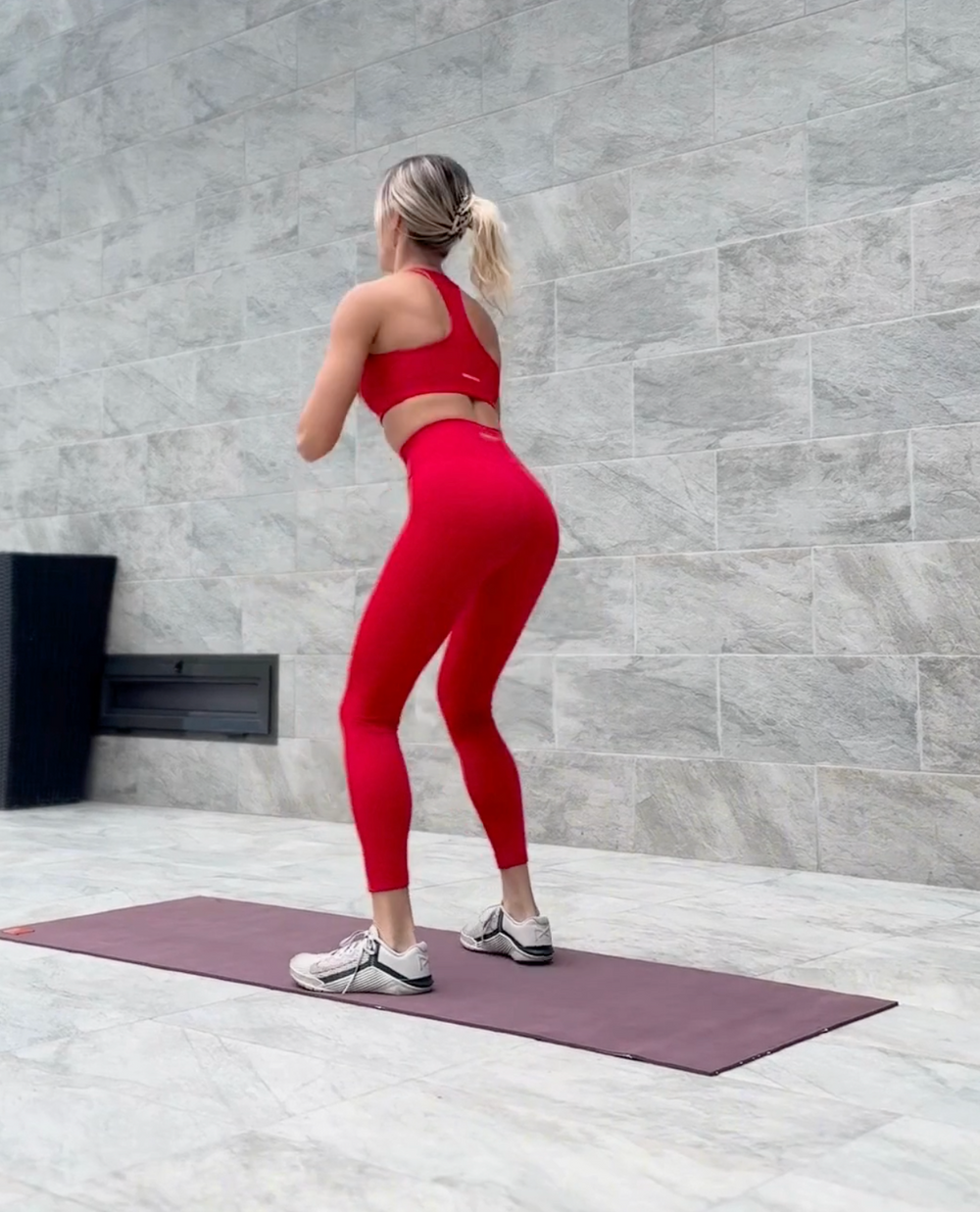 Destiny High Rise Polyamide ultra stretch yoga leggings#color_fiery-red