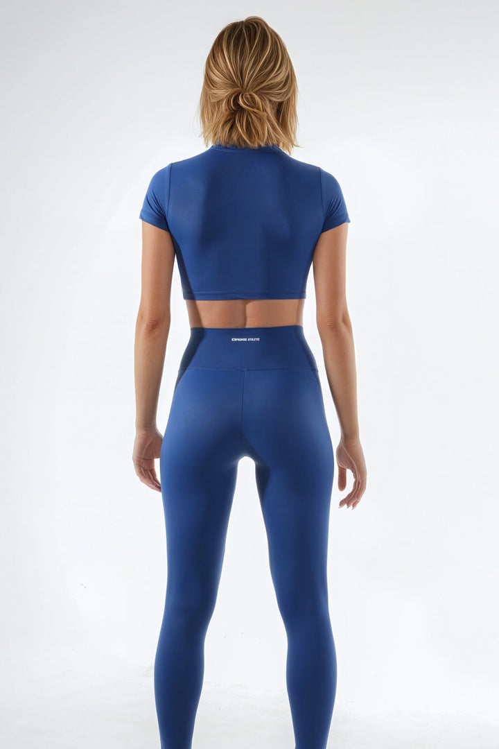 DESTINY Spor Tayt Crop Takım 2'li Set | Lacivert